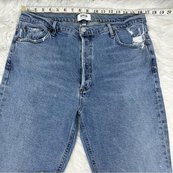 Agolde Women’s Nico Button-Fly Skinny‎ Luxury Raw Hem Blue Jeans W32-33/L26 - Picture 10 of 12